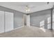 Spacious bedroom with double closet and neutral wall color at 309 Coalyard Dr, Garner, NC 27529