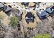 Aerial view of house and neighborhood, showcasing landscaping at 347 Country Mill Way, Fuquay Varina, NC 27526