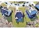 Aerial view of a home showcasing its backyard, patio area, and surrounding neighborhood at 347 Country Mill Way, Fuquay Varina, NC 27526