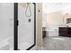 Modern bathroom featuring a walk-in shower and separate soaking tub at 347 Country Mill Way, Fuquay Varina, NC 27526