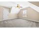Bedroom with ceiling fan and large window at 347 Country Mill Way, Fuquay Varina, NC 27526