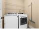 Laundry room featuring new washer and dryer and storage rack at 347 Country Mill Way, Fuquay Varina, NC 27526