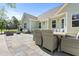 Spacious back patio with outdoor dining area and seating at 347 Country Mill Way, Fuquay Varina, NC 27526