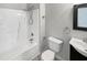 Clean bathroom with tub, shower, and vanity at 5340 Fayetteville Rd, Durham, NC 27713