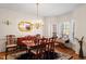 Bright dining room featuring bay window and chandelier at 5612 Crossfield Dr, Raleigh, NC 27613