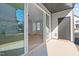 Private patio with sliding glass doors leading to living area at 612 Marshskip Way, Rolesville, NC 27587