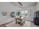 Elegant dining room with a rustic wooden table and four chairs at 618 N Boylan Ave # 826, Raleigh, NC 27603