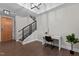 Welcoming entryway with staircase and a functional workspace at 618 N Boylan Ave # 826, Raleigh, NC 27603