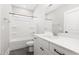 Clean bathroom with white vanity, bathtub, and shower at 1179 Cottonsprings Dr, Wendell, NC 27591