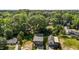 Overhead shot showcasing a two-story residence in a verdant area, surrounded by trees and neighboring houses at 324 Waldo St, Cary, NC 27511
