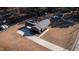 Aerial view of ranch home, large lot, and driveway at 610 Denim Dr, Erwin, NC 28339