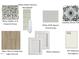 Selection of interior design finishes including flooring, backsplash, countertops, cabinets, and paint at 6294 River Rd, Fuquay Varina, NC 27526
