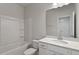 Bathroom featuring a shower-tub combo and a single vanity at 107 Central Townes Way # 298, Raleigh, NC 27603