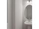 The powder room features a modern pedestal sink at 107 Central Townes Way # 298, Raleigh, NC 27603