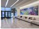 Elegant building lobby with comfortable seating at 110 N Corcoran St # 2104, Durham, NC 27701