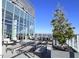 Spacious rooftop terrace with city views and seating at 110 N Corcoran St # 2104, Durham, NC 27701