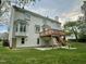 Large backyard with deck and stairs leading to a patio space at 112 Gingergate Dr, Cary, NC 27519