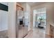 Stainless steel refrigerator in kitchen with view of dining area at 142 Vega Loop, Sanford, NC 27330