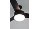 A close-up of a modern ceiling fan with dark blades and an integrated light fixture at 30 Rosewood Ln, Youngsville, NC 27596