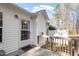 Small deck with exterior door access and a welcome mat at 3018 E Cotton Gin Dr, Clayton, NC 27527