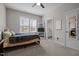 Cozy bedroom with neutral walls, carpet flooring, and natural light from the window with blinds at 3308 Eden Grove Rd, Fuquay Varina, NC 27526