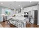 Modern kitchen with white cabinets and island at 54 Cultivator Ct, Angier, NC 27501