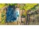 Aerial view showing home, pool, and deck at 72 Beverly Dr, Durham, NC 27707