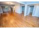 Inviting living room with recently polished hardwood floors, with modern touches at 72 Beverly Dr, Durham, NC 27707