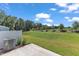 Private backyard with a patio and open green space at 8947 Kennebec Crossing Dr # 53, Angier, NC 27501