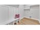 Inviting mudroom area with built-in bench and storage cubbies for organization at 9342 Turkey Way, Middlesex, NC 27557
