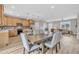 Open floor plan with a modern kitchen, dining area, and living room, great for Gathering gatherings at 9342 Turkey Way, Middlesex, NC 27557