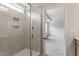 Modern shower stall featuring neutral tile and chrome fixtures, offering a sleek and functional design at 139 Grove Township Way, Angier, NC 27501