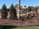 Landscaped Langdon Preserve entrance with stone pillar and community signage under a clear blue sky at 157 Grove Township Way, Angier, NC 27501