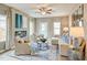 The living room features a fireplace and neutral furnishings that create a warm atmosphere at 19 E American Marigold Dr # 34, Benson, NC 27504