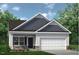 Charming one-story home with gray siding, stone accents, and a two-car garage at 19 E American Marigold Dr # 34, Benson, NC 27504