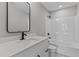 Bathroom featuring a shower/tub combo, toilet, and sink at 20 Wes Sandling Rd, Franklinton, NC 27525