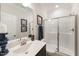 Clean bathroom with a large shower and modern vanity at 204 E Fountainhead Ln, Garner, NC 27529