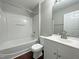 Clean bathroom, featuring a bathtub, toilet and vanity at 2221 Valley Edge Dr # 105, Raleigh, NC 27614