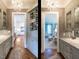 Butler's pantry with decorative wine rack features cabinetry, lighting, and a view to other rooms at 2900 Glenanneve Pl, Raleigh, NC 27608