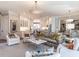 Elegant living room featuring an open floor plan flowing to the kitchen, perfect for entertaining at 2900 Glenanneve Pl, Raleigh, NC 27608