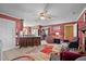 Open kitchen with island and stainless steel appliances at 307 E Jackson St, Mebane, NC 27302