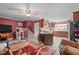 Open concept kitchen and living area with hardwood floors at 307 E Jackson St, Mebane, NC 27302
