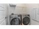 Spacious laundry room featuring washer, dryer, and shelving at 40 Ironwood Blvd, Youngsville, NC 27596