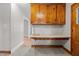 Built-in wooden cabinets and butcher block counter top at 416 N Cheatham St, Franklinton, NC 27525