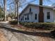 Home exterior features a brick chimney, an attached carport and a partial driveway at 504 Washington St, Raleigh, NC 27605