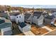 Aerial view of homes and community landscape at 547 Vine Pkwy, Pittsboro, NC 27312