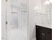 Clean bathroom with a walk-in shower and stylish vanity at 805 Pinehurst Dr, Chapel Hill, NC 27517