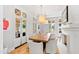 Elegant dining room with hardwood floors, fireplace and access to the patio at 805 Pinehurst Dr, Chapel Hill, NC 27517
