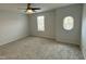 Charming bedroom with ceiling fan and window seat at 810 Bryant St, Raleigh, NC 27603