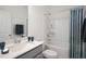 Modern bathroom with a shower/tub combo and updated vanity at 148 Charlotte Knoll St # 8, Zebulon, NC 27597